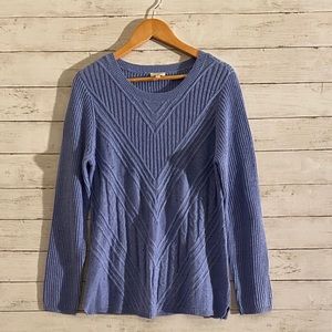 Talbots Dark Periwinkle Cable Knit Sweater
